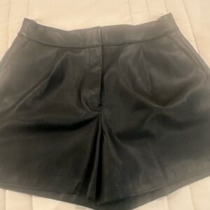 Express Black Feau Leather High Waist Women's Shorts